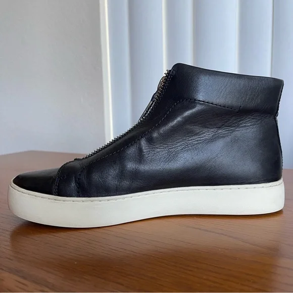 Frye Women’s Lena Zip Up Leather High Top Sneakers Black Size 9 - Picture 3 of 16